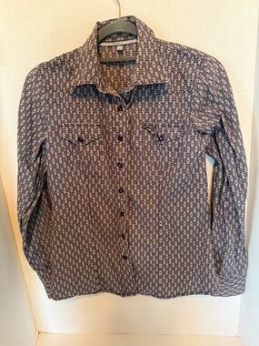 Cinch Women's Button-Down Shirt - Navy Pattern